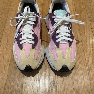 New Balance White and Mint Sneakers